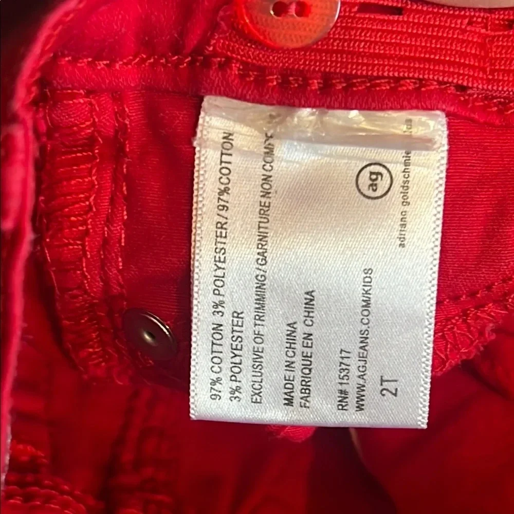 Bright Red Jean Shorts with Cuffed Hem adriano goldschmied kids 2T